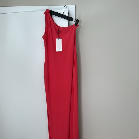 CLUB L LONDON pink Ruched Panel One Shoulder Maxi Dress - Picture 4 of 10